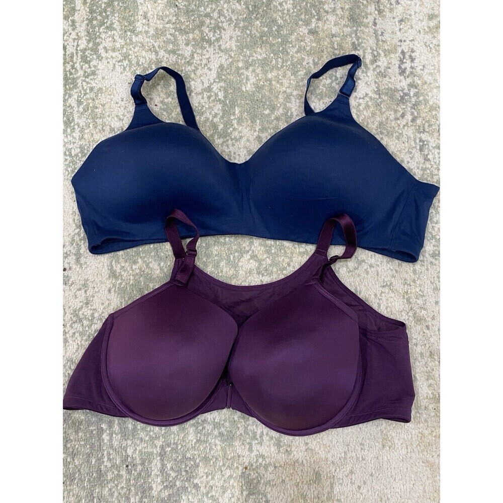 SET (2) Torrid Curve Sz 46C 360 Back Smoothing Lightly Lined & Everyday Bra Blue